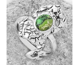 Frog - Green Matrix Turquoise Ring size-8.5 SDR172790 R-1113, 6x8 mm