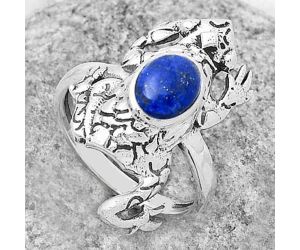 Frog - Natural Lapis - Afghanistan Ring size-7.5 SDR172792 R-1113, 6x8 mm