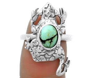 Frog - Lucky Charm Tibetan Turquoise Ring size-7.5 SDR172797 R-1113, 6x8 mm