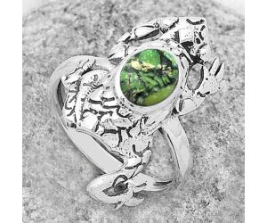 Frog - Green Matrix Turquoise Ring size-7.5 SDR172801 R-1113, 6x8 mm
