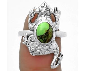 Frog - Green Matrix Turquoise Ring size-7.5 SDR172806 R-1113, 6x8 mm