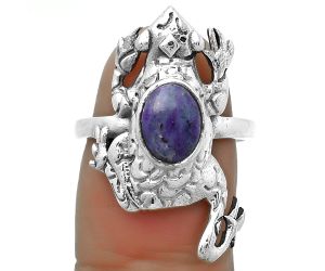 Frog - Natural Copper Purple Turquoise Ring size-7 SDR172810 R-1113, 6x8 mm