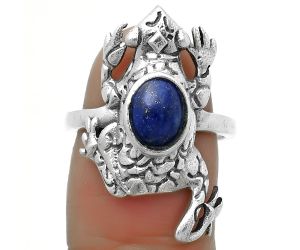 Frog - Natural Lapis - Afghanistan Ring size-7 SDR172827 R-1113, 6x8 mm