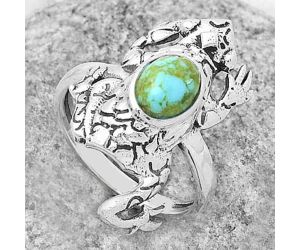 Frog - Natural Rare Turquoise Nevada Aztec Mt Ring size-8.5 SDR172837 R-1113, 6x8 mm