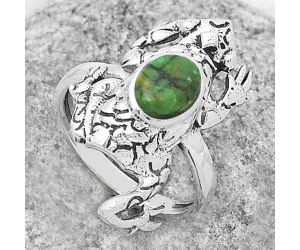 Frog - Green Matrix Turquoise Ring size-7.5 SDR172853 R-1113, 6x8 mm