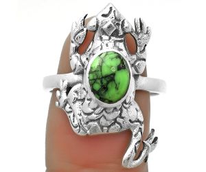 Frog - Green Matrix Turquoise Ring size-8.5 SDR172869 R-1113, 6x8 mm