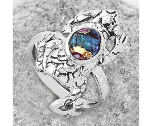 Frog - Kingman Pink Dahlia Turquoise Ring size-7.5 SDR172872 R-1113, 6x8 mm