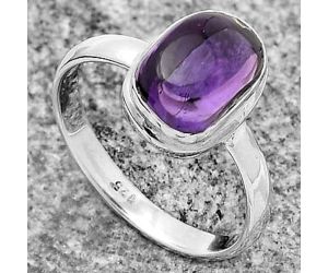 Natural Amethyst Cab - Brazil Ring size-7 SDR172979 R-1156, 7x10 mm