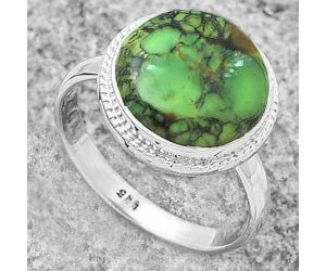 Natural Green Matrix Turquoise Ring size-8 SDR173076 R-1009, 12x12 mm