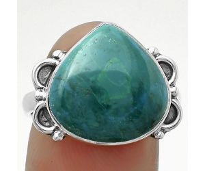 Natural Azurite Chrysocolla Ring size-8.5 SDR173196 R-1103, 15x15 mm