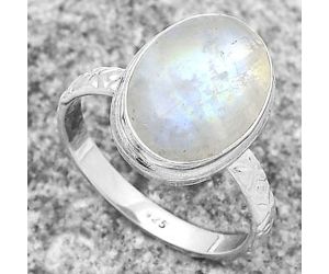 Natural Rainbow Moonstone - India Ring size-7 SDR173241 R-1191, 10x14 mm