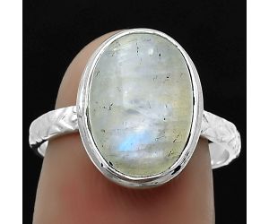 Natural Rainbow Moonstone - India Ring size-7 SDR173242 R-1191, 9x13 mm
