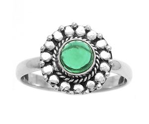 Lab Created Green Tourmaline Ring size-9 SDR173281 R-1399, 6x6 mm