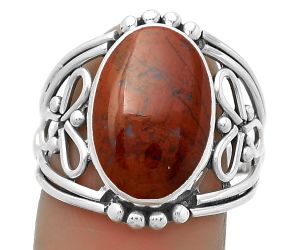 Natural Red Moss Agate Ring size-8 SDR173312 R-1379, 10x15 mm