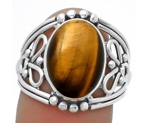 Natural Tiger Eye - Africa Ring size-8 SDR173318 R-1379, 10x14 mm