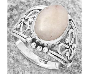 Natural Pink Scolecite Ring size-8.5 SDR173337 R-1379, 10x14 mm