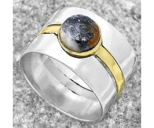 Two Tone Band - Indian Blanket Jasper Ring size-7 SDR173351 R-1634, 7x7 mm