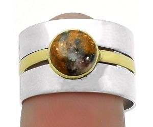 Two Tone Band - Indian Blanket Jasper Ring size-8 SDR173363 R-1634, 7x7 mm