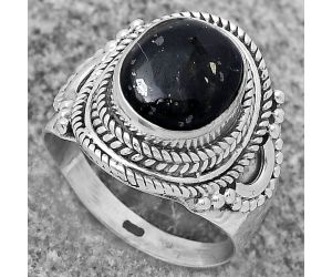 Natural Nuummite Ring size-7.5 SDR173391 R-1570, 9x11 mm