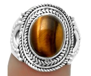 Natural Tiger Eye - Africa Ring size-7 SDR173404 R-1570, 9x11 mm