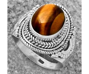Natural Tiger Eye - Africa Ring size-7 SDR173404 R-1570, 9x11 mm