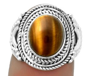 Natural Tiger Eye - Africa Ring size-7.5 SDR173414 R-1570, 9x11 mm
