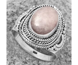 Natural Pink Scolecite Ring size-9 SDR173420 R-1570, 9x13 mm