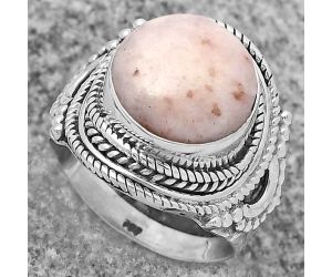 Natural Pink Scolecite Ring size-7 SDR173421 R-1570, 11x11 mm