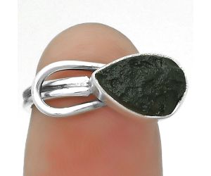 Adjustable - Tektite Rough - Greek Ring size-7.5 SDR173474 R-1129, 7x11 mm