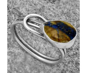 Adjustable - Natural Azurite Ring size-8.5 SDR173483 R-1129, 8x11 mm