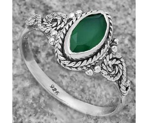 Natural Green Onyx Ring size-8.5 SDR173524 R-1238, 5x10 mm