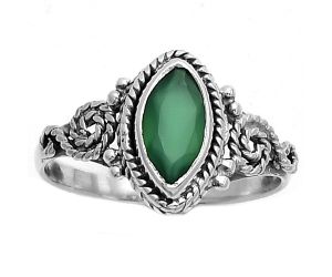 Natural Green Onyx Ring size-8 SDR173535 R-1238, 5x10 mm
