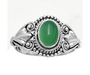 Natural Green Onyx Ring size-8 SDR173573 R-1300, 6x8 mm