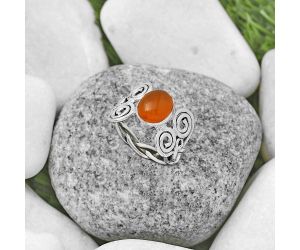 Spiral - Natural Carnelian Ring size-7.5 SDR173638 R-1658, 8x10 mm