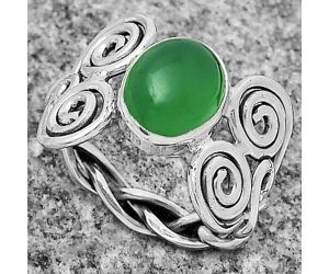 Spiral - Natural Green Onyx Ring size-7.5 SDR173654 R-1658, 8x10 mm