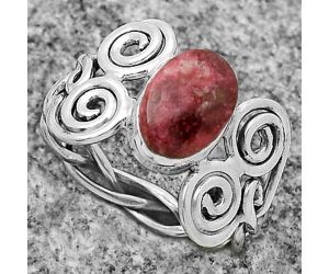 Spiral - Natural Pink Thulite - Norway Ring size-9 SDR173668 R-1658, 7x10 mm