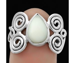 Spiral - Natural White Opal Ring size-7.5 SDR173677 R-1658, 8x11 mm