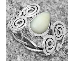 Spiral - Natural White Opal Ring size-7.5 SDR173677 R-1658, 8x11 mm