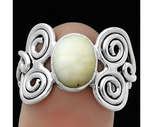 Spiral - Natural White Opal Ring size-8.5 SDR173679 R-1658, 8x10 mm