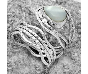 Adjustable - Natural White Opal Ring size-7 SDR173780 R-1489, 7x10 mm