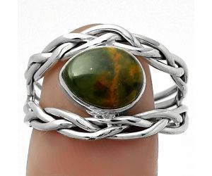 Natural Chrome Chalcedony Ring size-9 SDR173792 R-1134, 8x10 mm