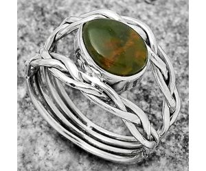 Natural Chrome Chalcedony Ring size-9 SDR173792 R-1134, 8x10 mm