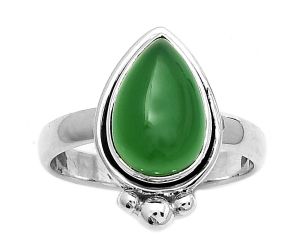 Natural Green Onyx Ring size-7 SDR173834 R-1495, 8x12 mm