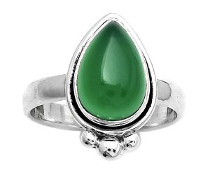 Natural Green Onyx Ring size-7 SDR173845 R-1495, 8x12 mm