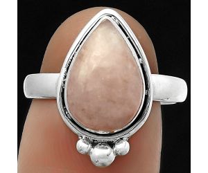 Natural Pink Scolecite Ring size-7.5 SDR173871 R-1495, 9x13 mm