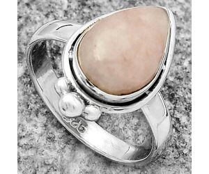 Natural Pink Scolecite Ring size-7.5 SDR173871 R-1495, 9x13 mm
