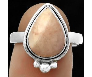 Natural Pink Scolecite Ring size-8 SDR173872 R-1495, 10x13 mm