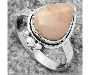 Natural Pink Scolecite Ring size-8 SDR173872 R-1495, 10x13 mm
