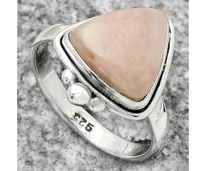Natural Pink Scolecite Ring size-8 SDR173874 R-1495, 12x12 mm
