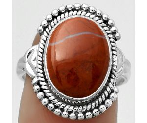 Natural Red Moss Agate Ring size-7.5 SDR173888 R-1292, 11x14 mm